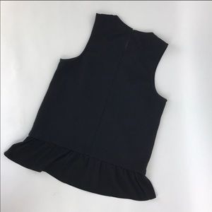 JCREW RUFFLE HEM Tank Top Shirt Black L